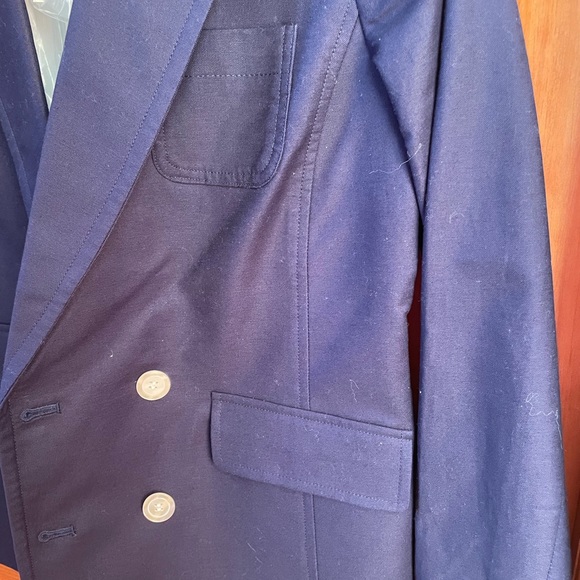 NWT PETITE TALBOTS NAVY DOUBLE BREASTED JACKET - Picture 2 of 4